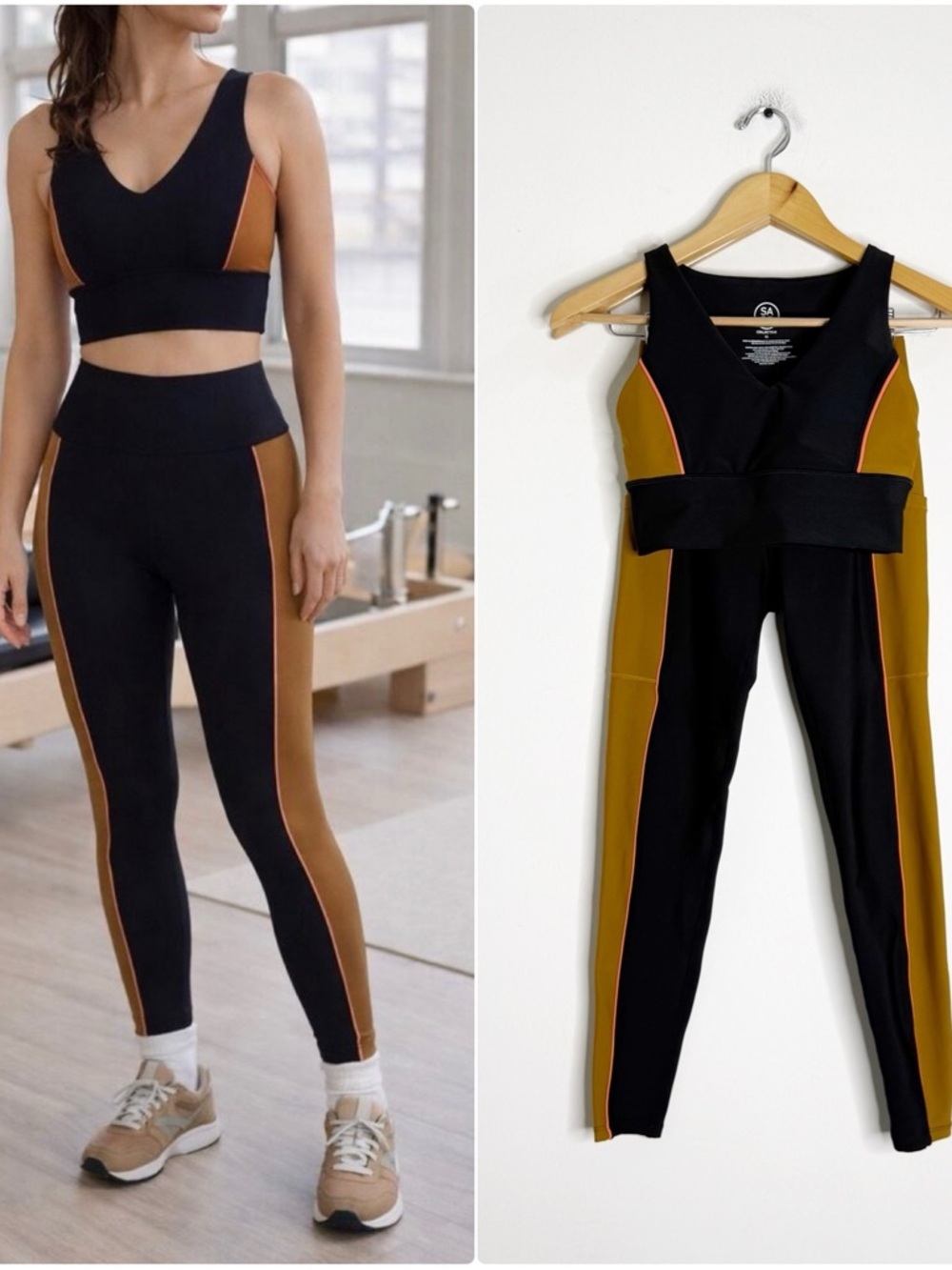 SAGE Collective Workout Set XS Color block Sports Bra Leggings
